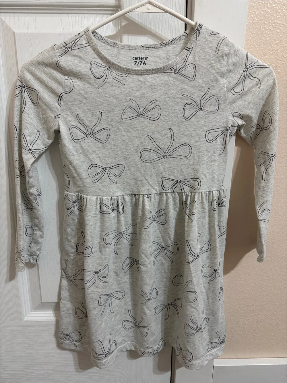 Carter's Gray Dress with Navy Bow Sketches